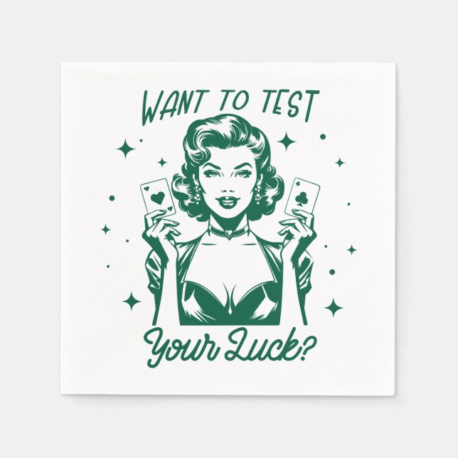 Serviette En Papier Retro 1950 Glam Girl Drôle Citation sarcastique (Devant)