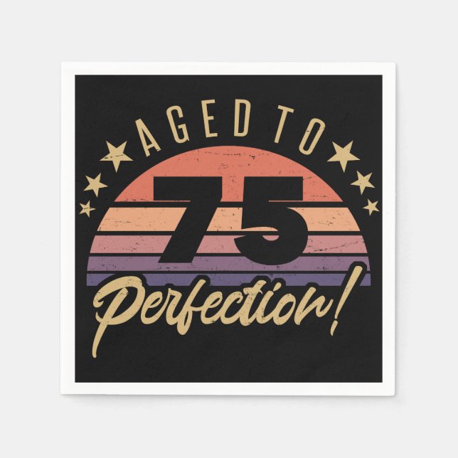 Serviette En Papier Retro 75e Humour d'anniversaire (Devant)