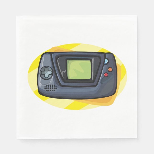 Serviette En Papier Retro 90s Handheld Game Console Gamer (Devant)