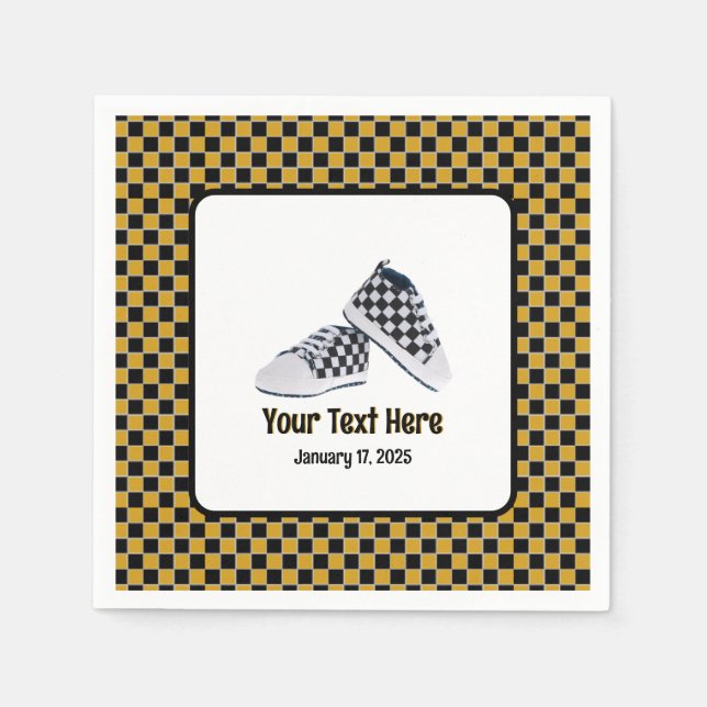 Serviette En Papier Retro 90's Patinage / Hip hop Checkerboard Chaussu (Devant)