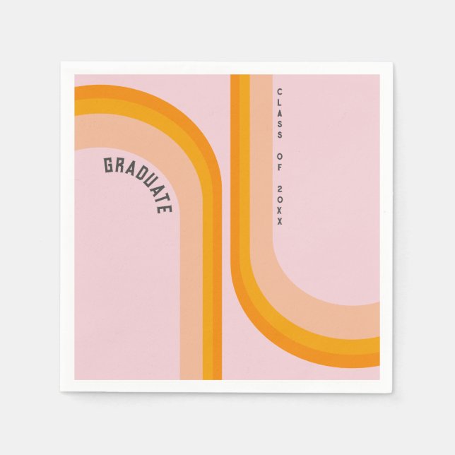 Serviette En Papier Retro Arc Arc Arc Arc Photo Graduation (Devant)