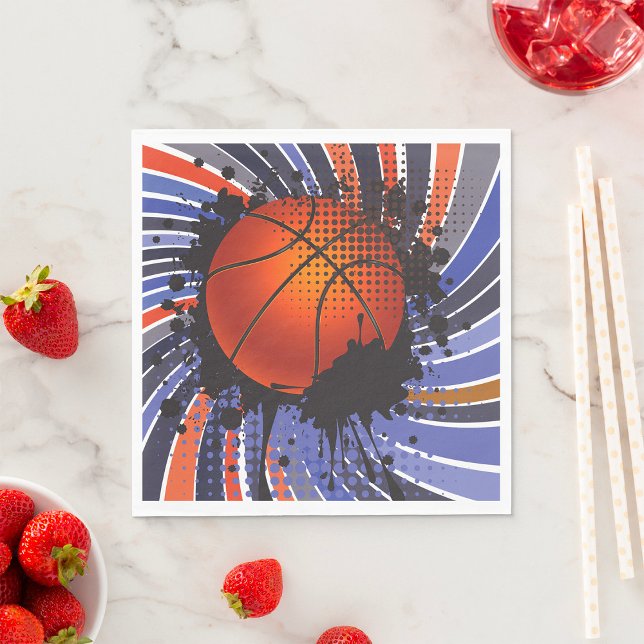 Serviette En Papier Retro Basketball Play Ball Sports Naples (Créateur téléchargé)