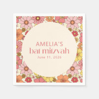 Retro Boho rose Floral Super Bat mitzvah personnal