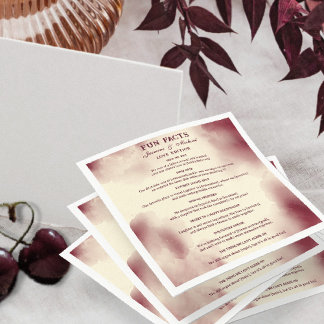 Serviette En Papier Retro Burgundy Elegant Ivory Wedding Fun Facts  