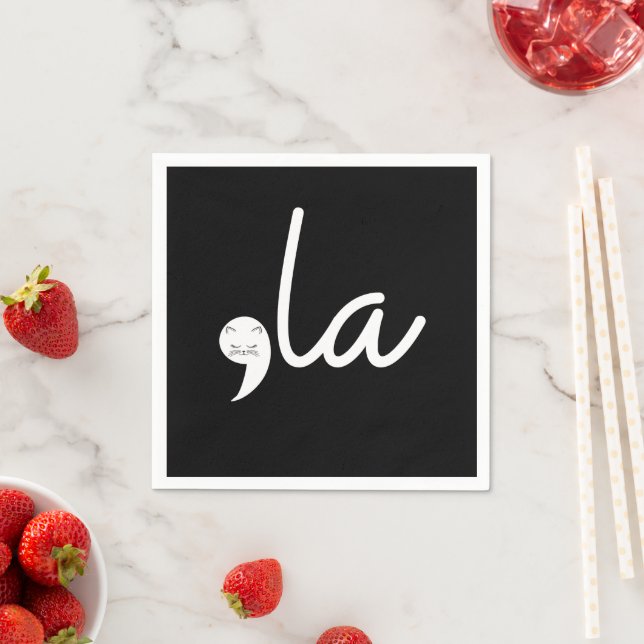 Serviette En Papier Retro Cat Comma La Kamala Harris Pour Président 24 (En situation)