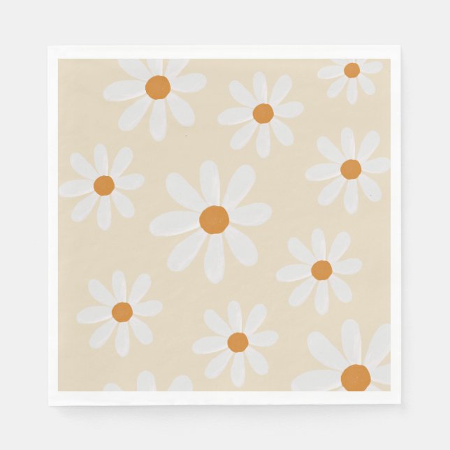 Serviette En Papier Retro Daisy Party Napkin (Devant)