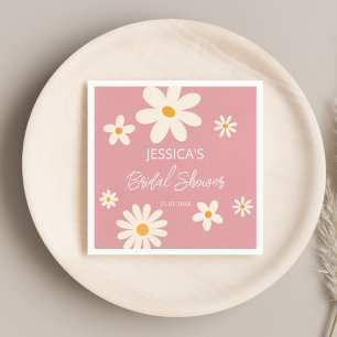 Serviette En Papier Retro daisy rose boho désert rose douche de mariag