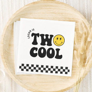 Serviette En Papier Retro Deux Cool Boy 2e fête d'anniversaire
