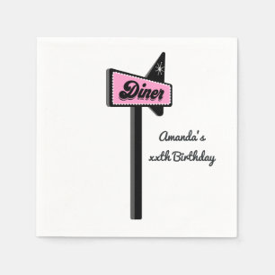 Serviette En Papier Retro Diner Sock Hop Party