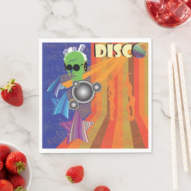 Serviette En Papier Retro Disco Party les années 70 Funk Art (Créateur téléchargé)