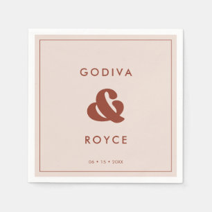 Serviette En Papier Retro élégant Mariage rose Peach