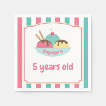 Retro Enfants rose Turquoise de glace fête