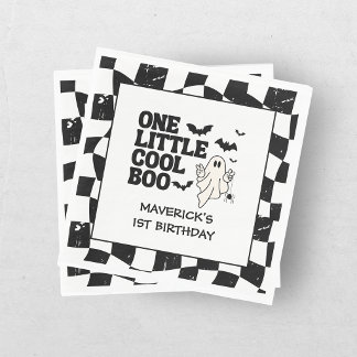 Serviette En Papier Retro Ghost One Halloween Garçon 1er Anniversaire