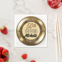 Retro Gold Black Vinyl Record 50e fête d'anniversa