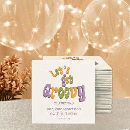 Serviette En Papier Retro Groovy 60th Birthday Party