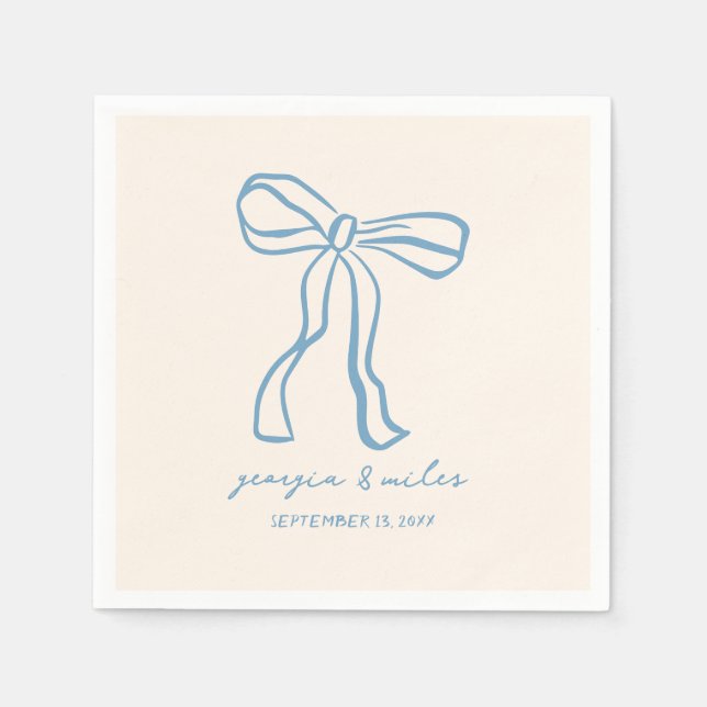 Serviette En Papier Retro Hand Drawn Wedding Napkins (Devant)