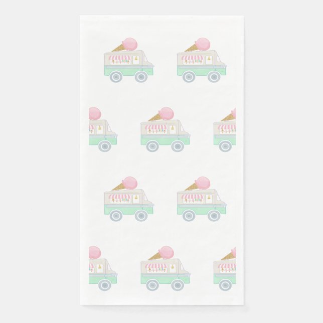 Serviette En Papier Retro Ice Cream Truck Party (Devant)
