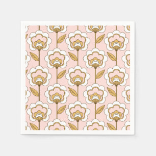 Serviette En Papier Retro Jardin rose motif floral