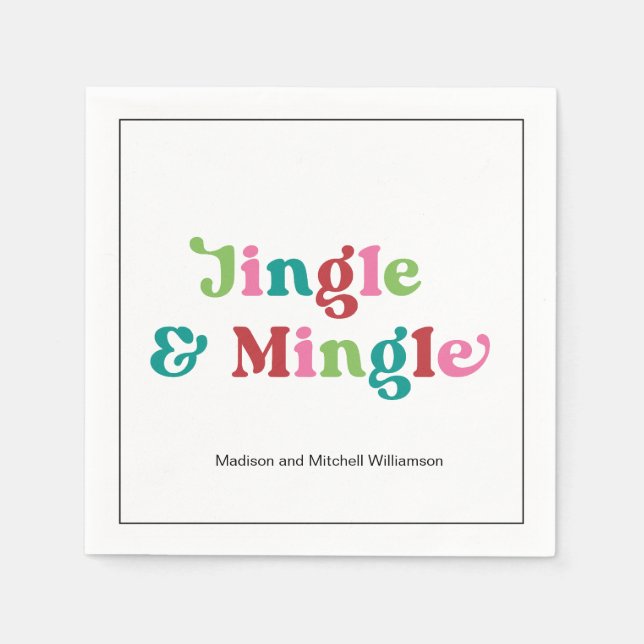 Serviette En Papier Retro Joyeux Noël Fun Fun Fun Noël (Devant)