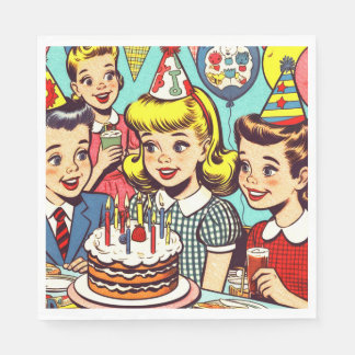 Serviette En Papier Retro Kids Party Comics
