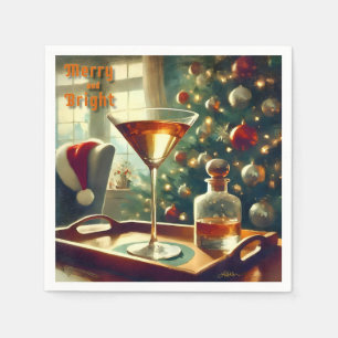 Serviette En Papier Retro les années 50 Manhattan Martini Pour Père No