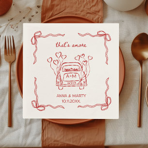 Serviette En Papier Retro Manche Rouge Unique Bow C'est plus