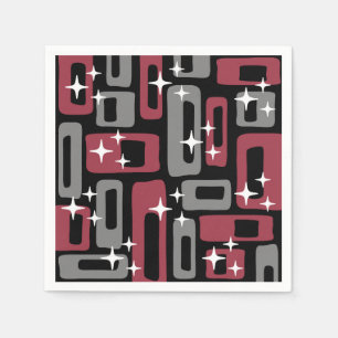 Serviette En Papier Retro Mid-Century Moderne Abstrait