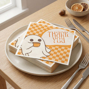 Serviette En Papier Rétro Mignon Fantôme Halloween Merci