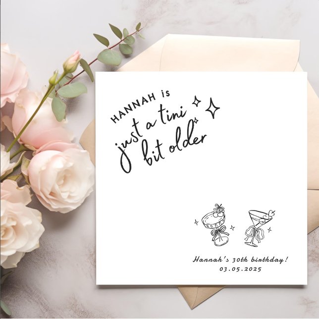 Serviette En Papier Rétro Moderne A Tini Bit Ancien 30e anniversaire (Créateur téléchargé)