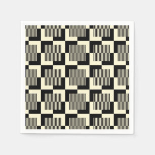 Serviette En Papier Rétro motif noir et bronzage