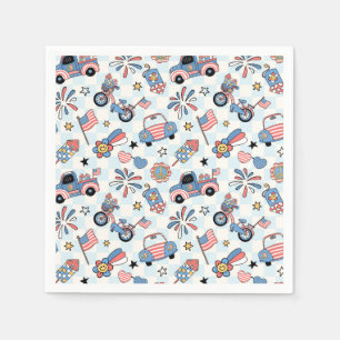 Serviette En Papier Retro Patriotic USA 4 juillet
