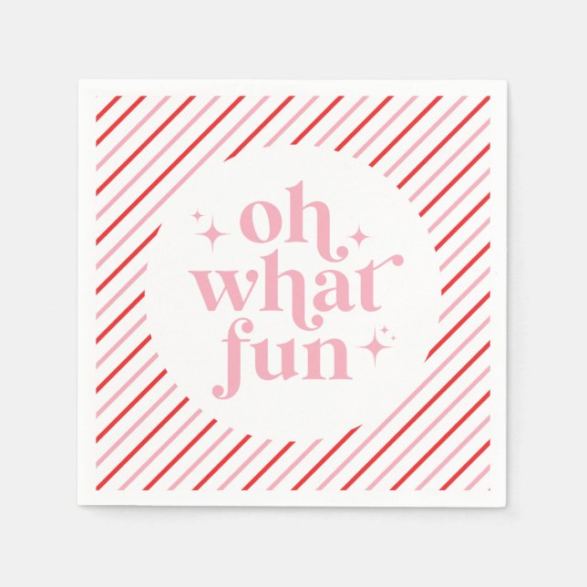 Serviette En Papier Retro Pink Oh Quel Amusant (Devant)