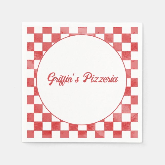 Serviette En Papier Retro Pizzeria Pizza Party Italien Anniversaire (Devant)