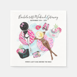 Serviette En Papier Retro Pool Girls Bachelorette Weekend Party