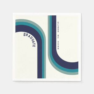 Serviette En Papier Retro Rainbow Arch Graduation Party