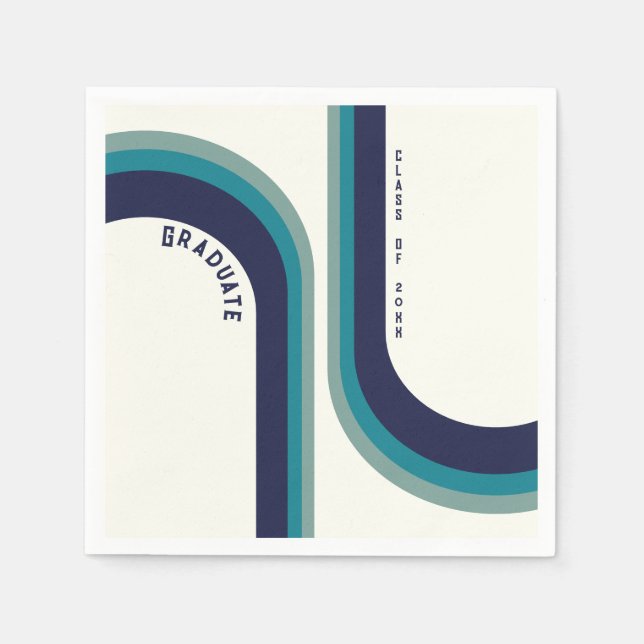 Serviette En Papier Retro Rainbow Arch Graduation Party (Devant)