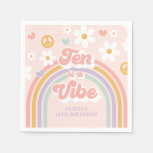 Serviette En Papier Retro Rainbow Ten est un Vibe 10e anniversaire