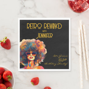 Serviette En Papier Retro Rewind 50e Anniversaire Shindig Party