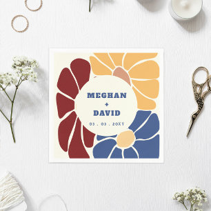 Serviette En Papier Retro Super Boho Chic Floral Mariage