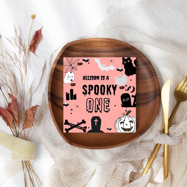 Serviette En Papier Retro Super Halloween éffrayant un premier anniver (Créateur téléchargé)