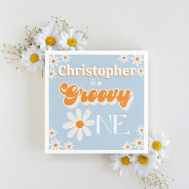 Serviette En Papier Retro Super One Boys 1er Anniversaire