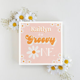 Serviette En Papier Retro Super One Girls 1er anniversaire