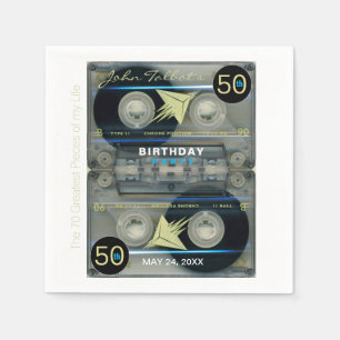 Serviette En Papier Retro T5 Audiotape 50e anniversaire Papier de fête