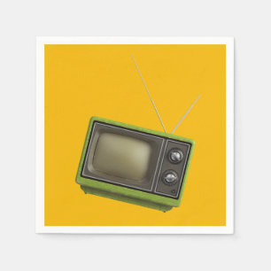 Serviette En Papier Retro TV