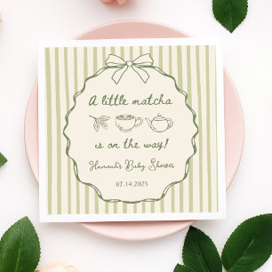 Serviette En Papier Rétro Un Petit Baby shower À Thé De Matcha