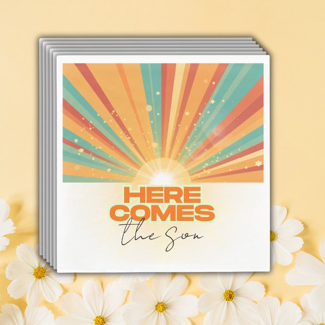 Serviette En Papier Retro Voici Le Baby shower Fils (Créateur téléchargé)