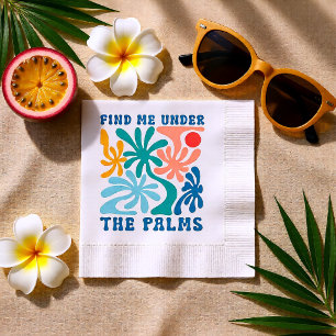 Serviette En Papier Retrouvez-Moi Sous les Palmiers Réunion de Famille