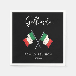 Serviette En Papier Réunion de famille drapeau italien 