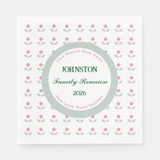 Serviette En Papier Réunion de famille Fleur Rose Papier