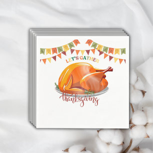 Serviette En Papier Réunion de Thanksgiving pour la fête de bébé autou